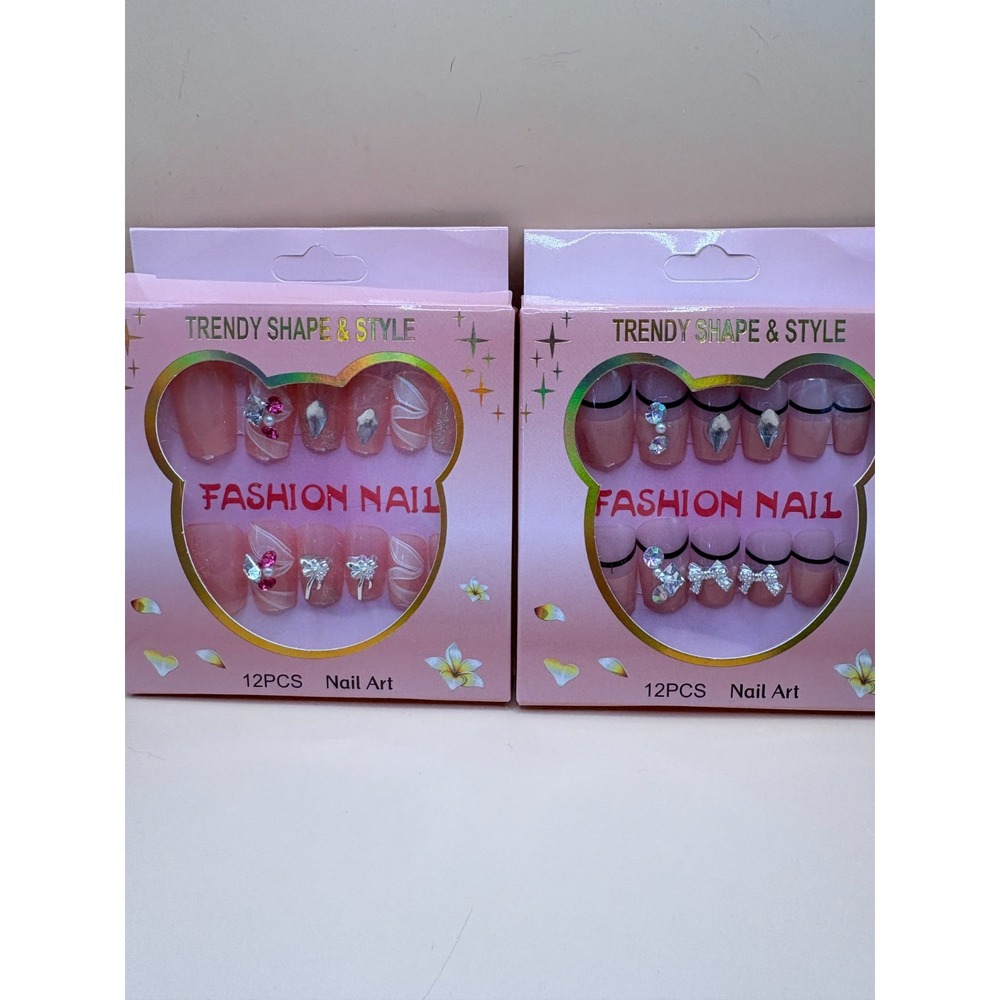 Fashion Nails - Press On Nails, 12 Pcs Nail Art - 2 Boxes